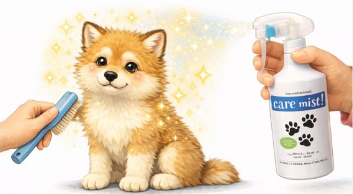 犬の静電気がひどい原因とは?ダブルコートがパチパチする理由と簡単対策【ブラッシング前にシュッ】